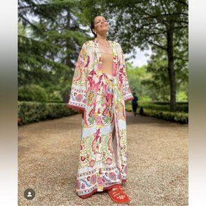 NWT Zara Floral Kimono Robe W/ Belt Sz Med